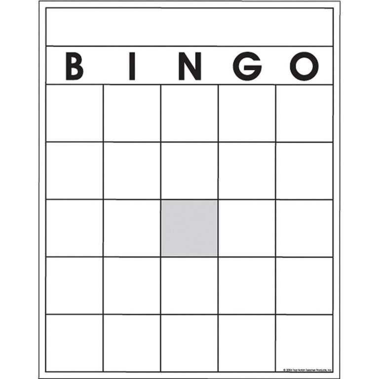 Bingo Template Blank