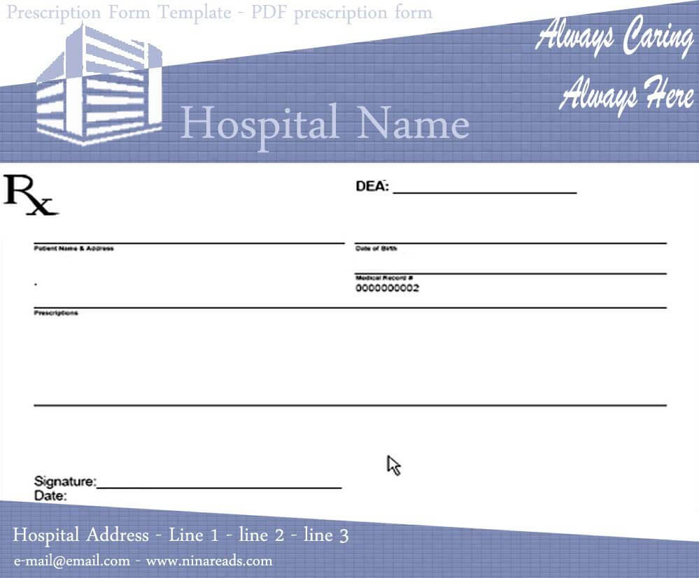 018 Template Ideas Prescription Pad Microsoft Word Free Pdf With Blank Prescription Form Template