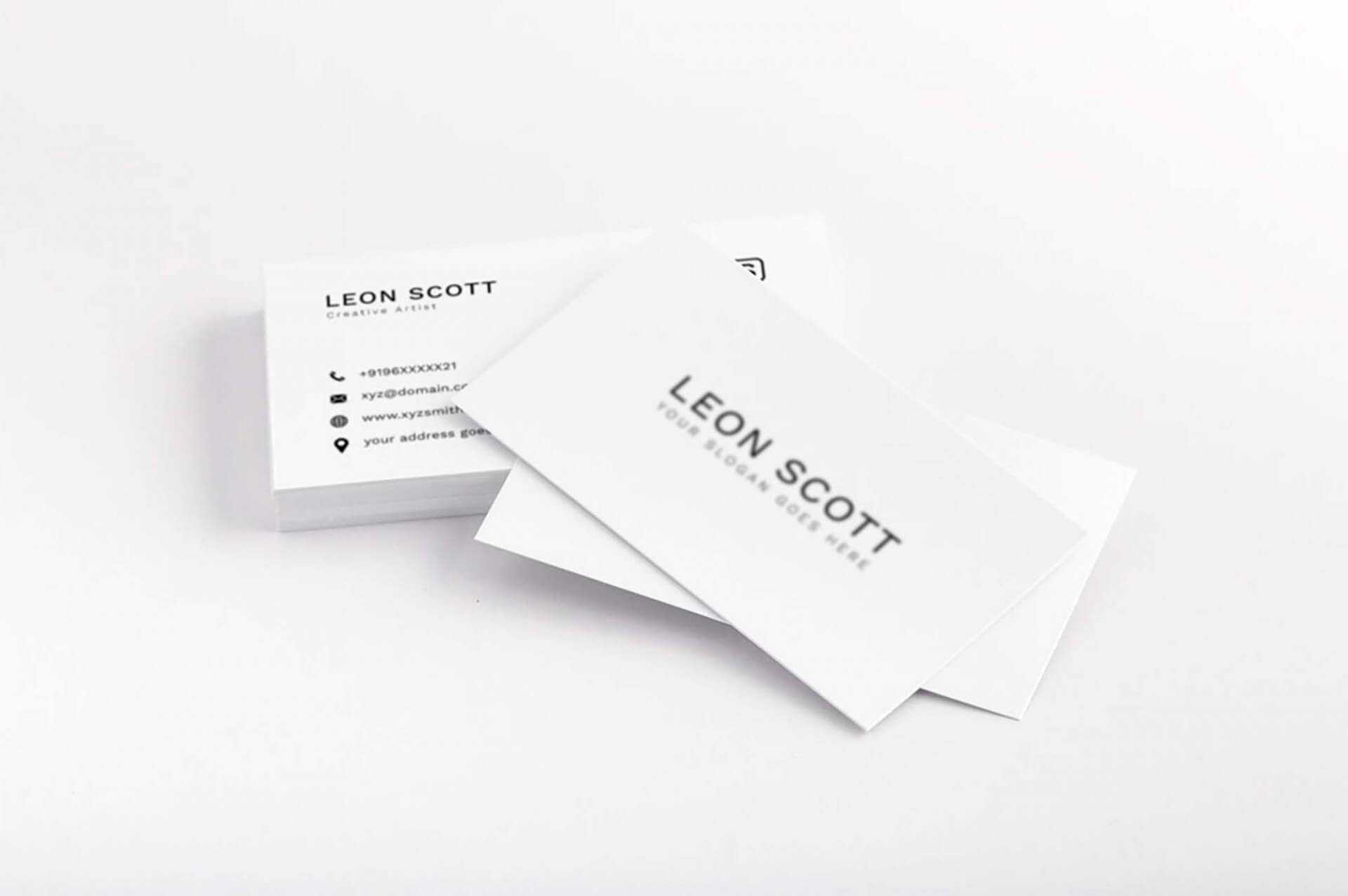 019 Free Blank Business Card Template Psd Mockup Impressive Intended For Blank Business Card Template Psd