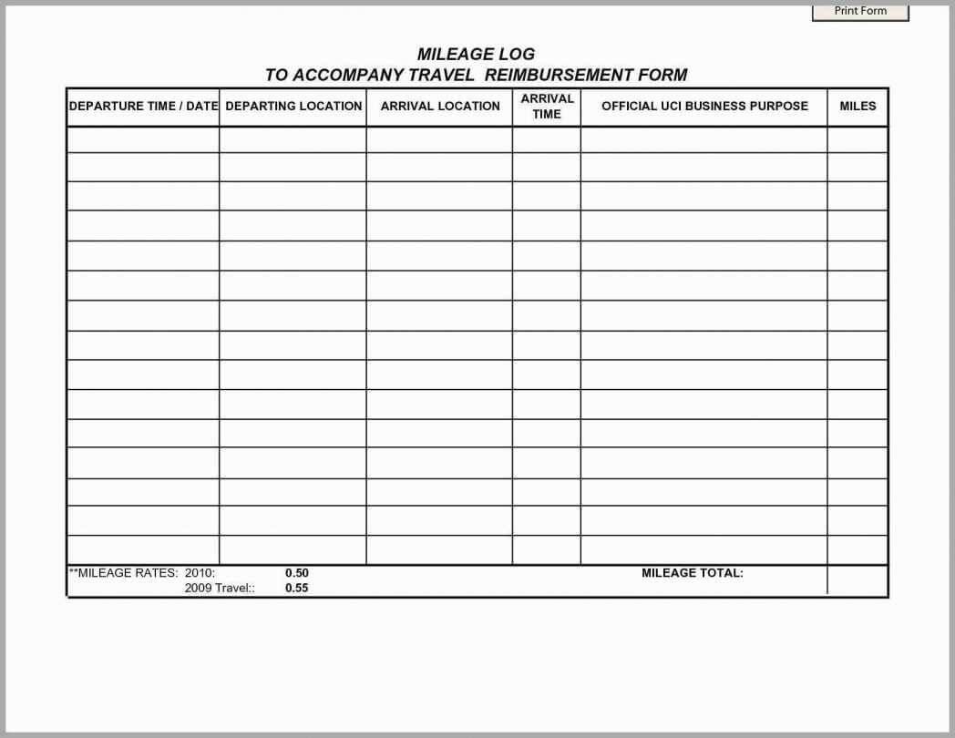 019 Template Ideas Travel Expense Report Form Word Free Regarding Mileage Report Template