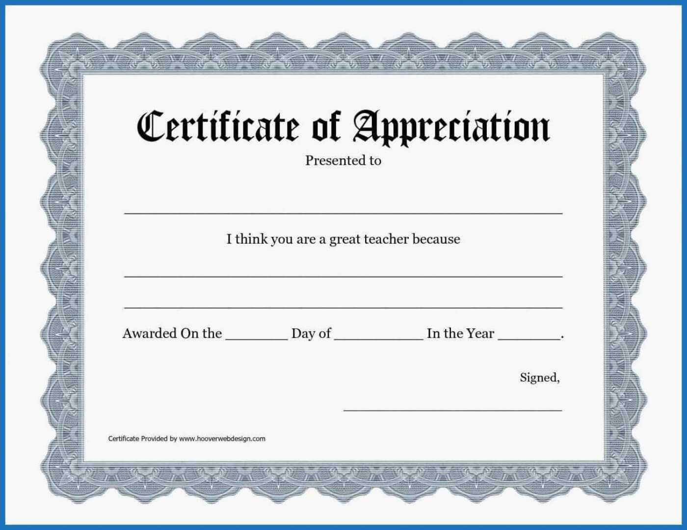 020 Certificate Of Appreciation Template Word Free Ideas In Blank 