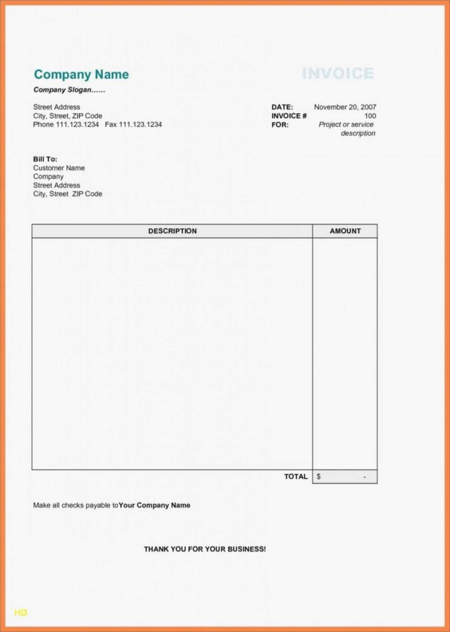 Blank Taxi Receipt Template