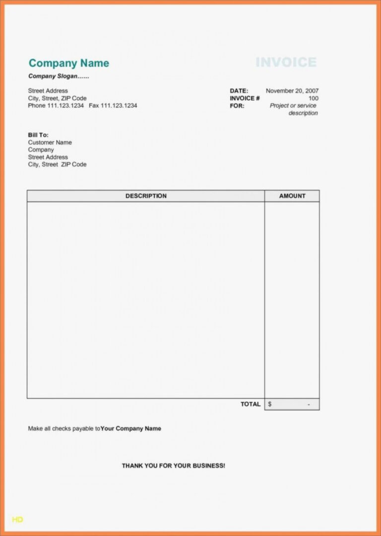 fillable invoice template word