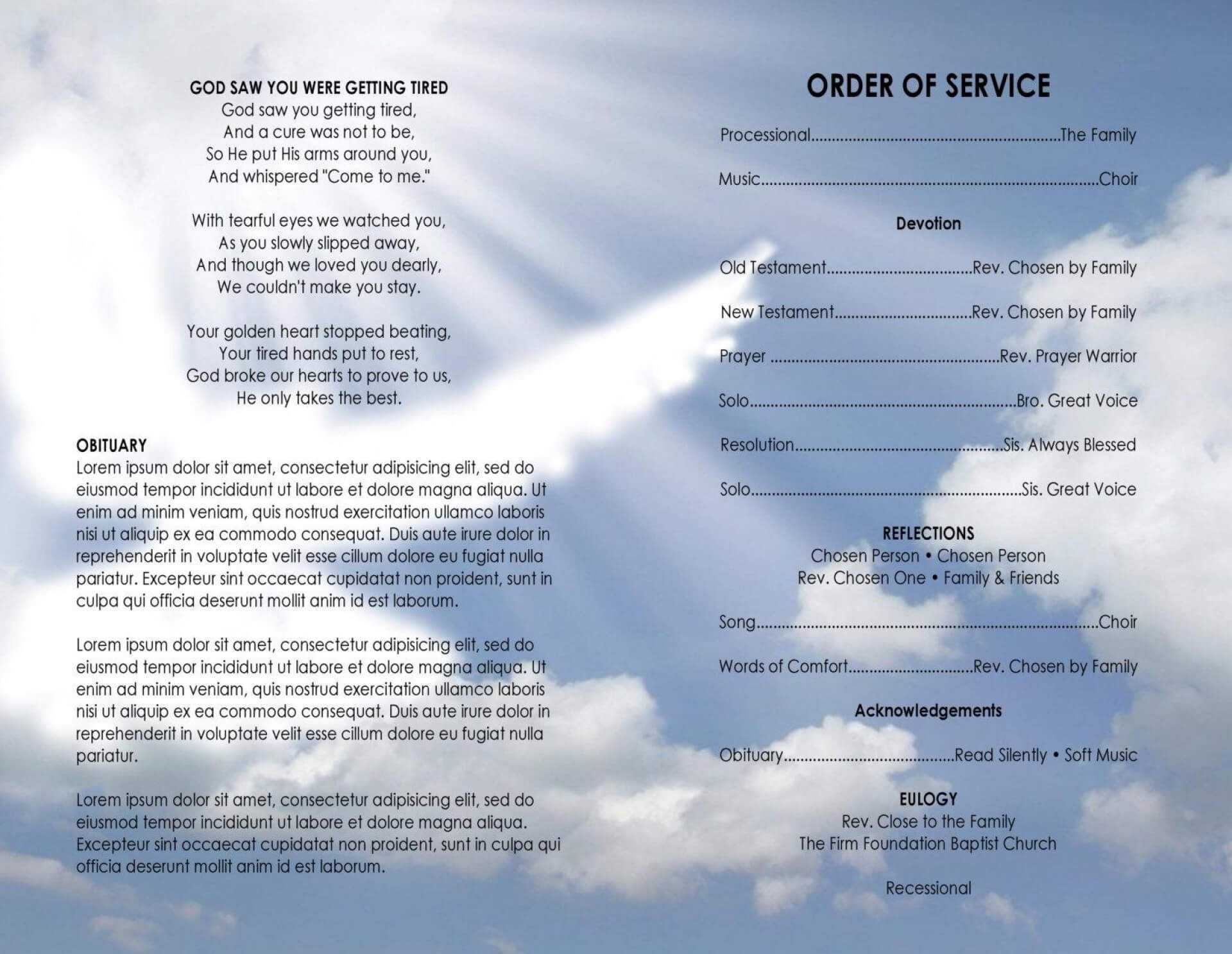 Church Program Templates Word - Best Sample Template