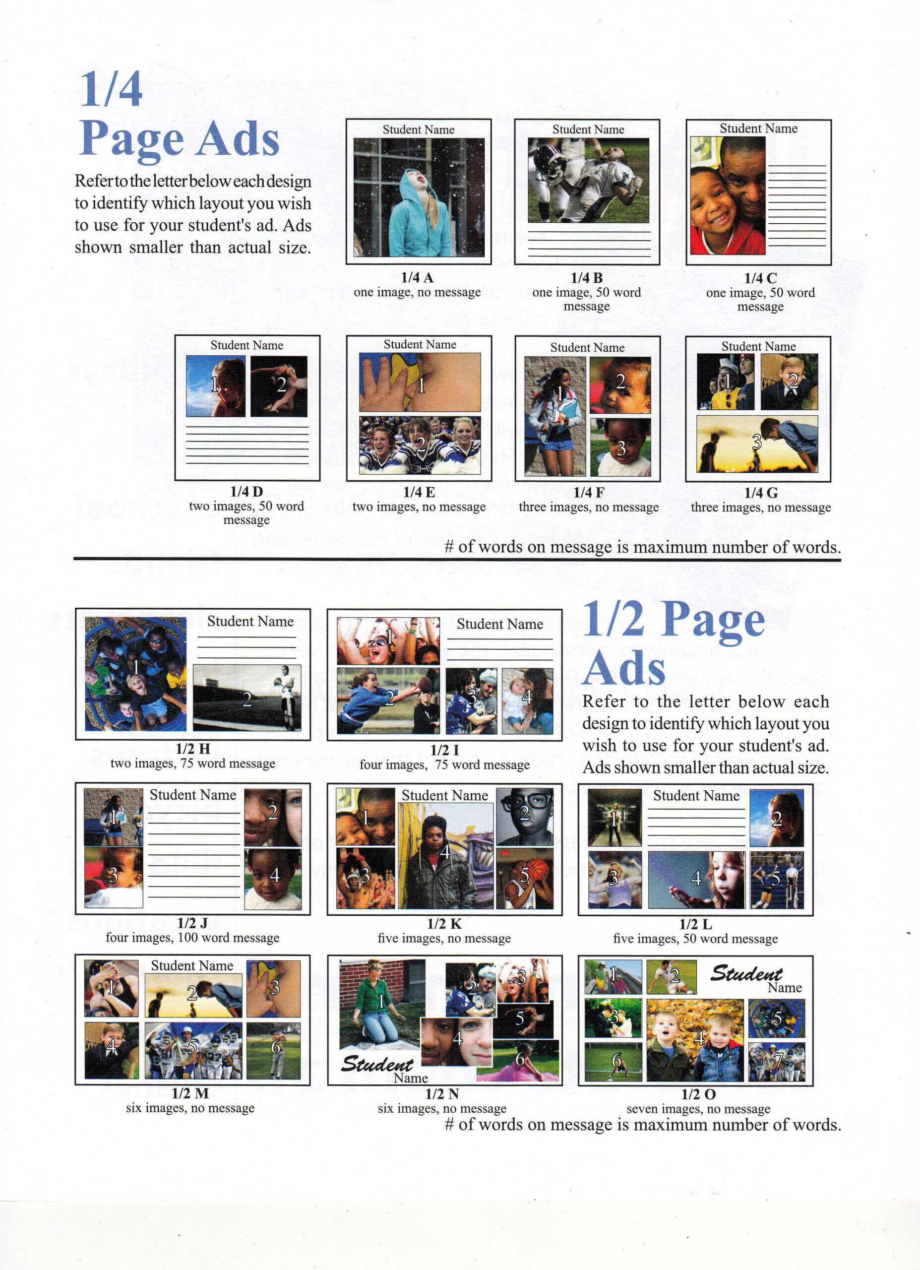 020 Yearbook Quarter Half Page Pda Layout Templates Template Intended For Quarter Sheet Flyer Template Word