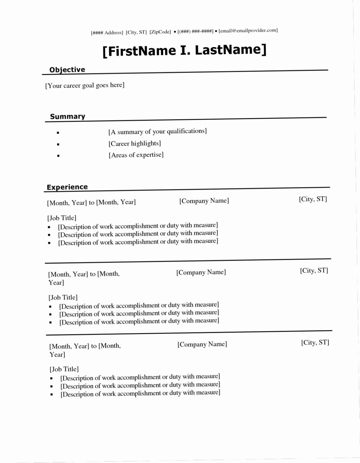 blank resume templates for microsoft word pdf