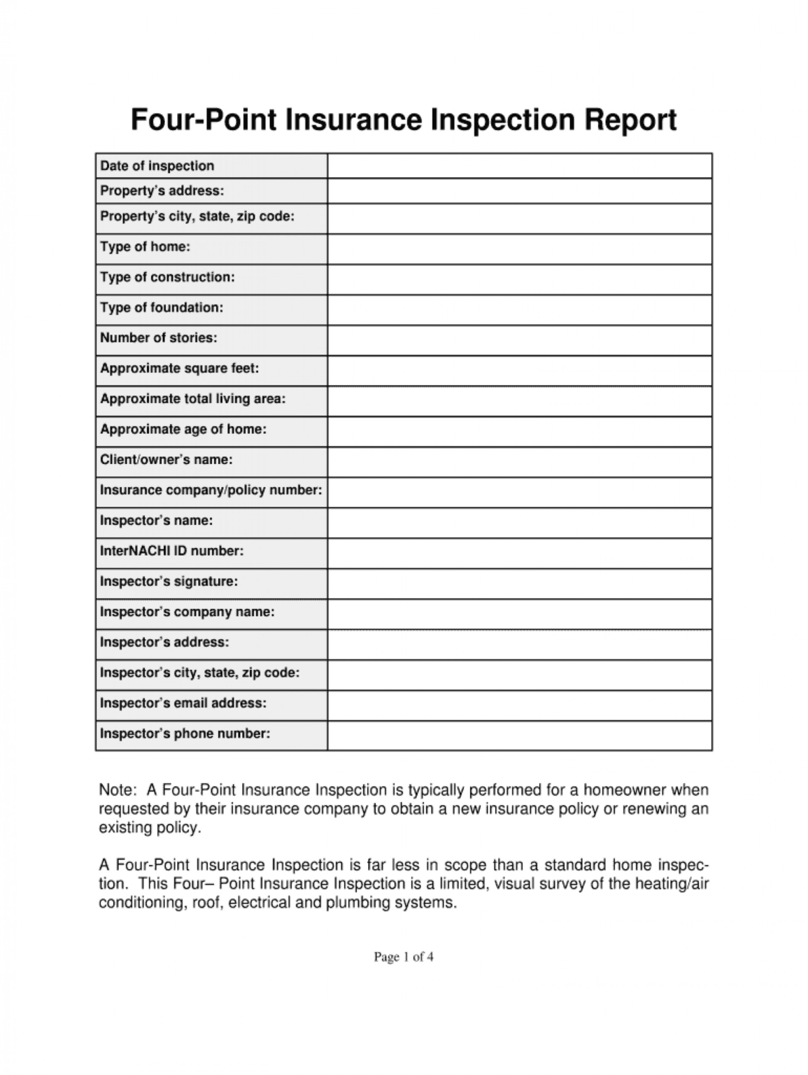 Part Inspection Report Template