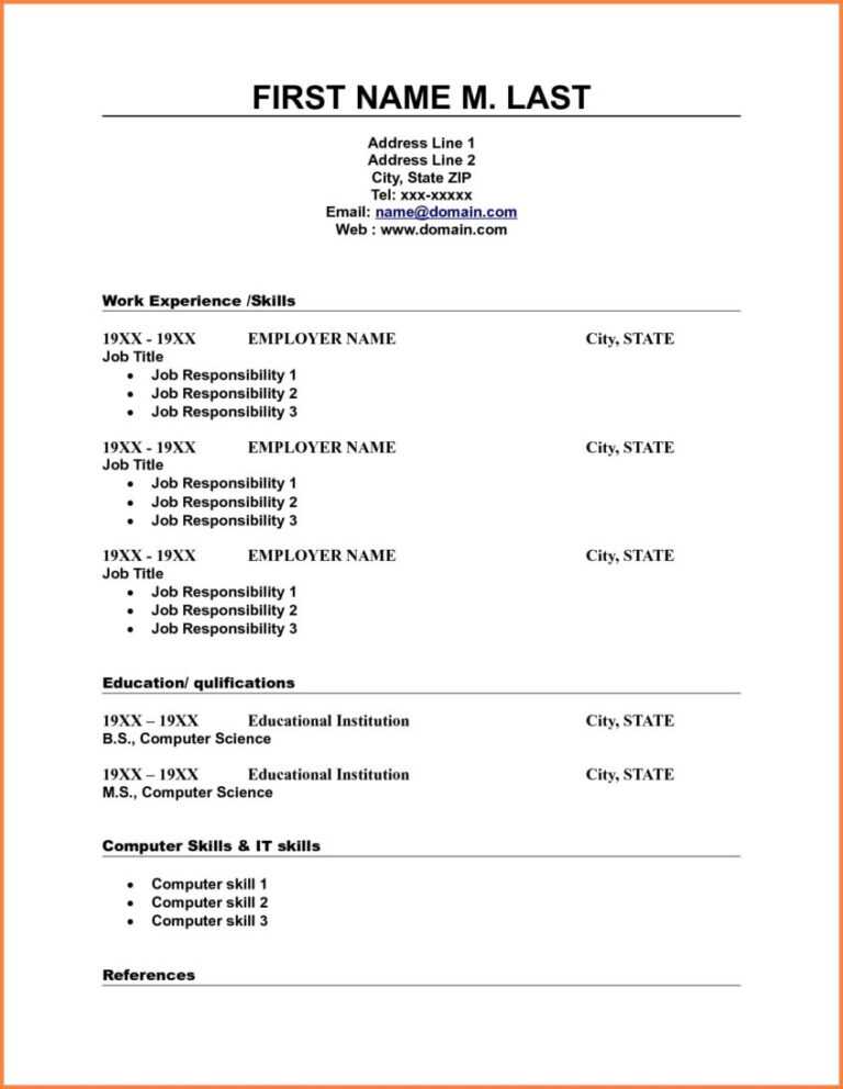 simple resume template