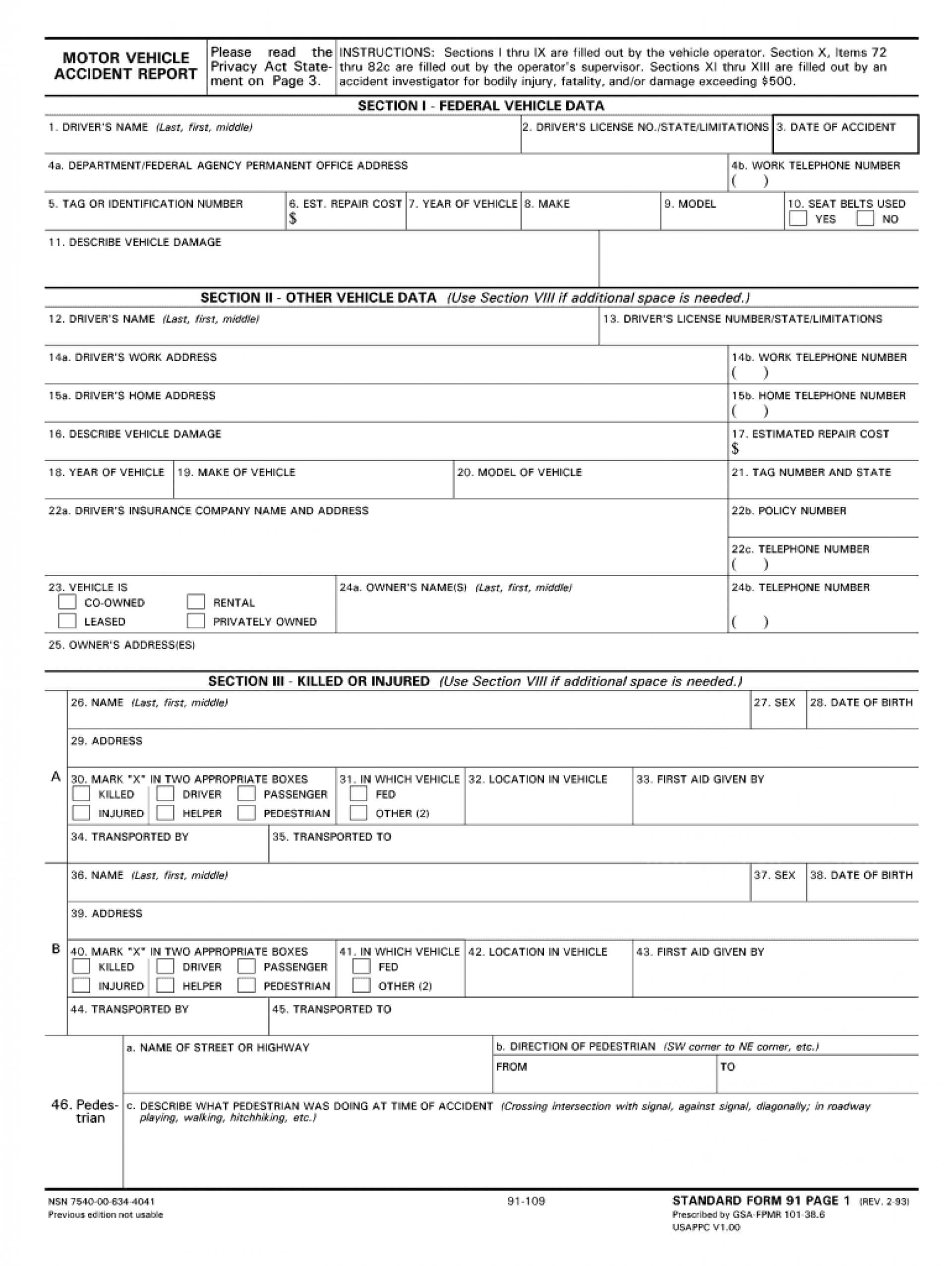 Fake Police Report Template