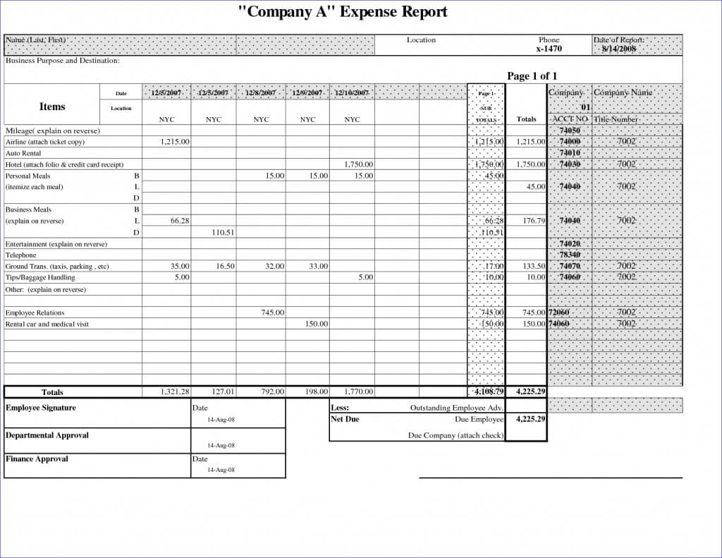 023 Monthly Business Expense Report Template Excel Ideas Regarding Company Expense Report Template