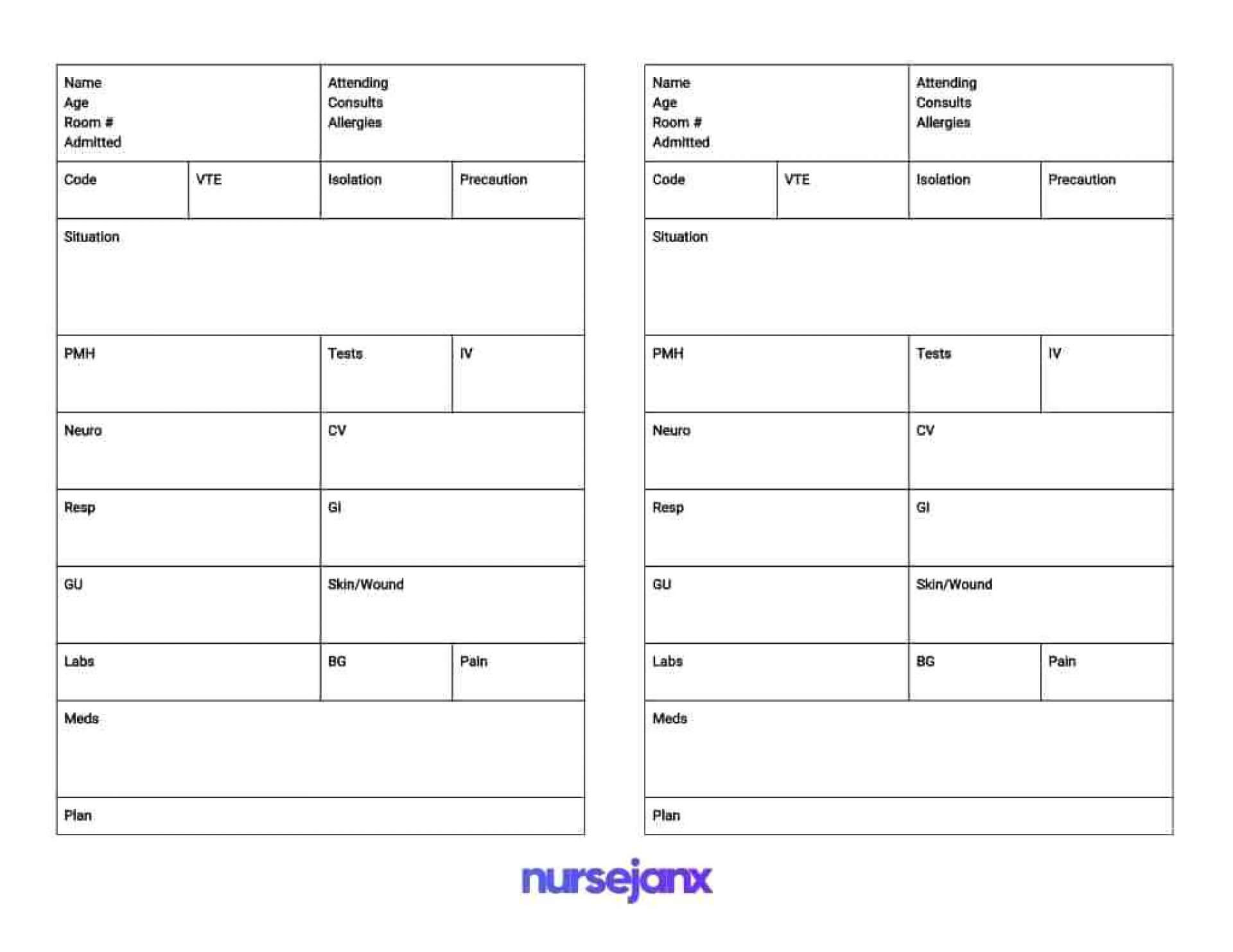023 Table1 Nursing Shift Report Template Unforgettable Ideas In Shift Report Template