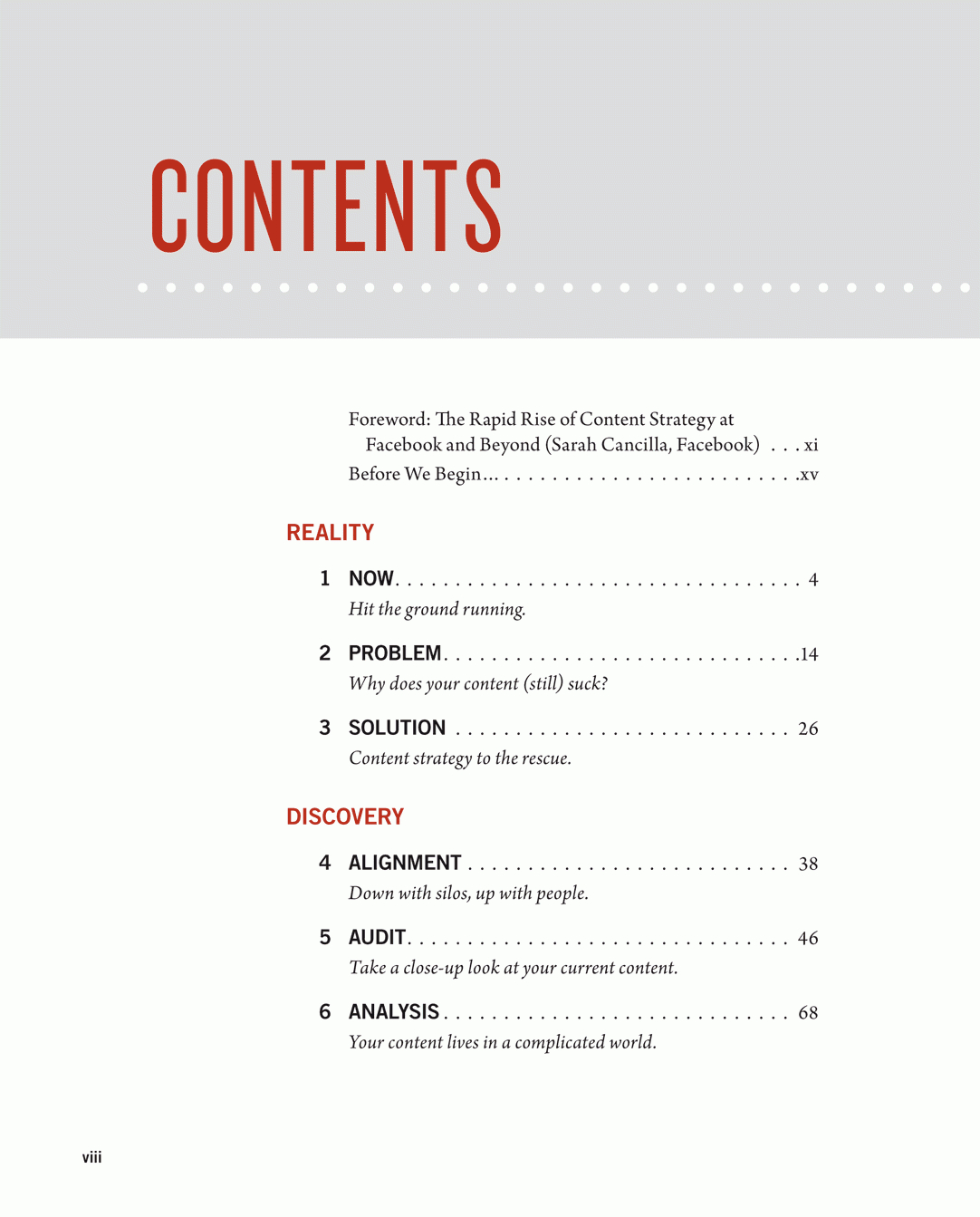 table of contents page design