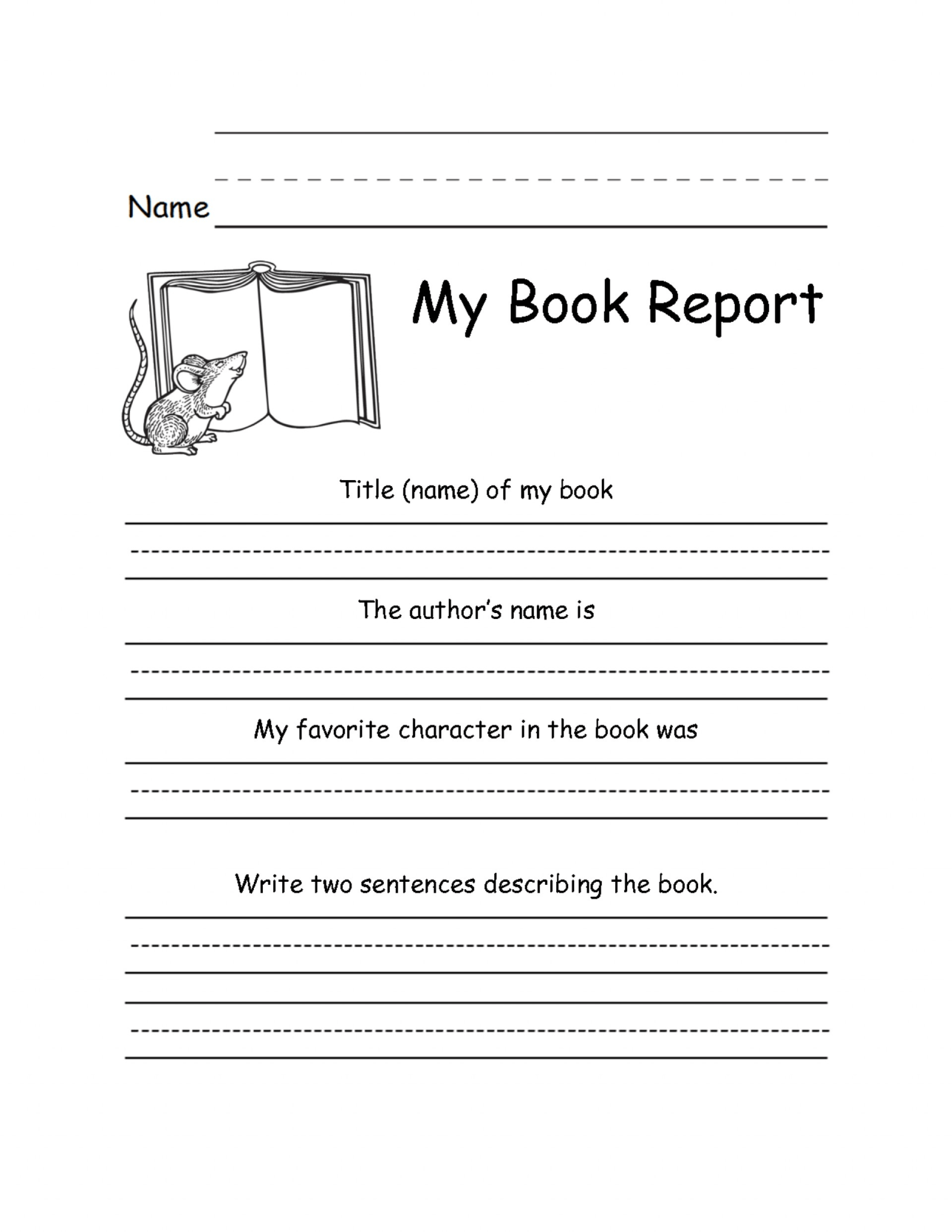 024 2Nd Grade Book Report Template 132370 Free Templates With 2Nd Grade 