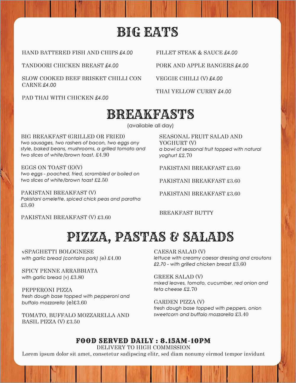 024 Template Ideas Free Menu Templates For Word Catering Within Free Cafe Menu Templates For Word