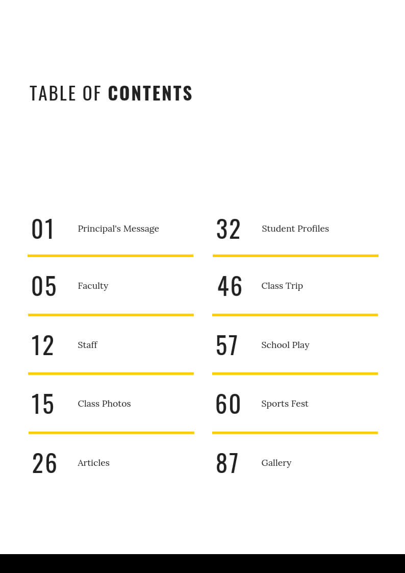 024 Template Ideas Table Of Contents Stunning Powerpoint Ppt Inside Blank Table Of Contents Template Pdf