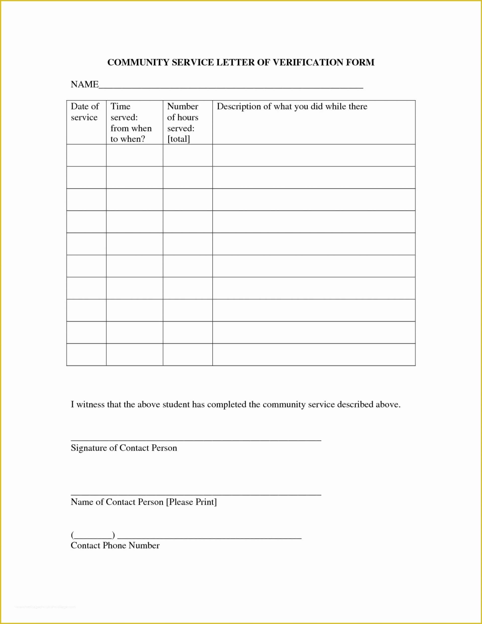 024 Volunteer Hours Form Template Application Unbelievable Pertaining To Community Service Template Word