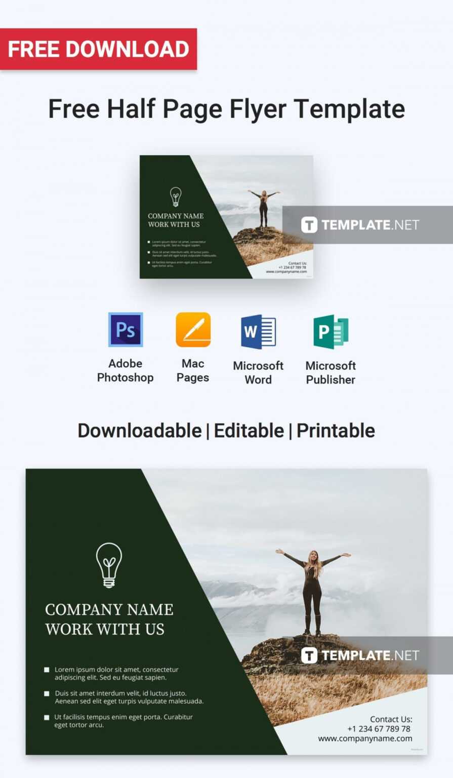 Microsoft word half page flyer template free