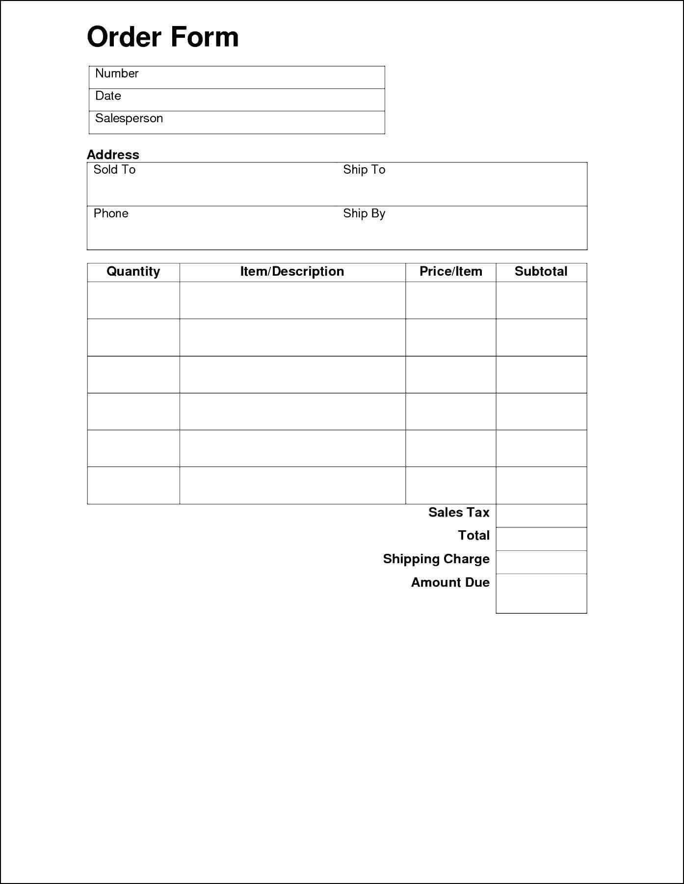 025 Order Form Template Free Staggering Ideas Registration Intended For Travel Request Form Template Word