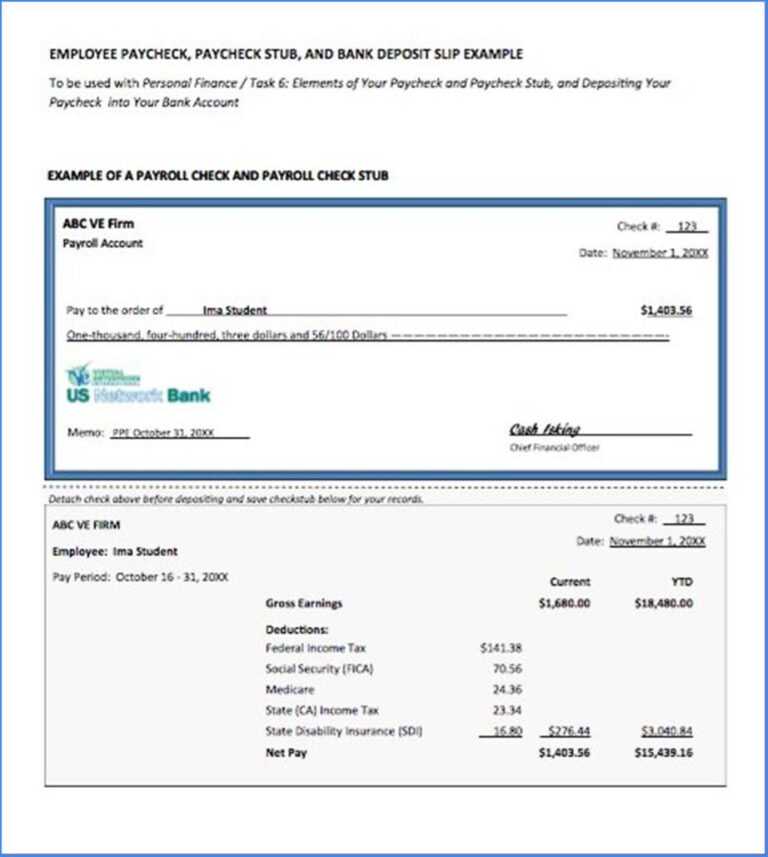 Pay Stub Template Word Document