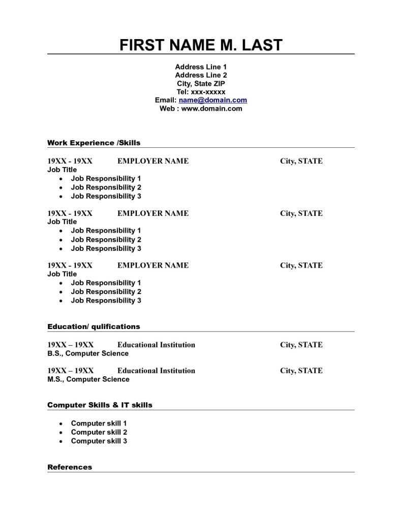 026 Basic Resume Template Free WordPress Word Easy Download In Free Basic Resume Templates Microsoft Word