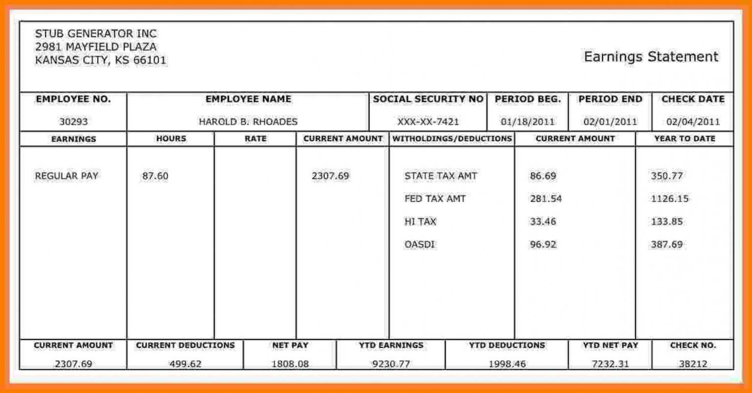 Create Free Printable Pay Stubs Printable Templates