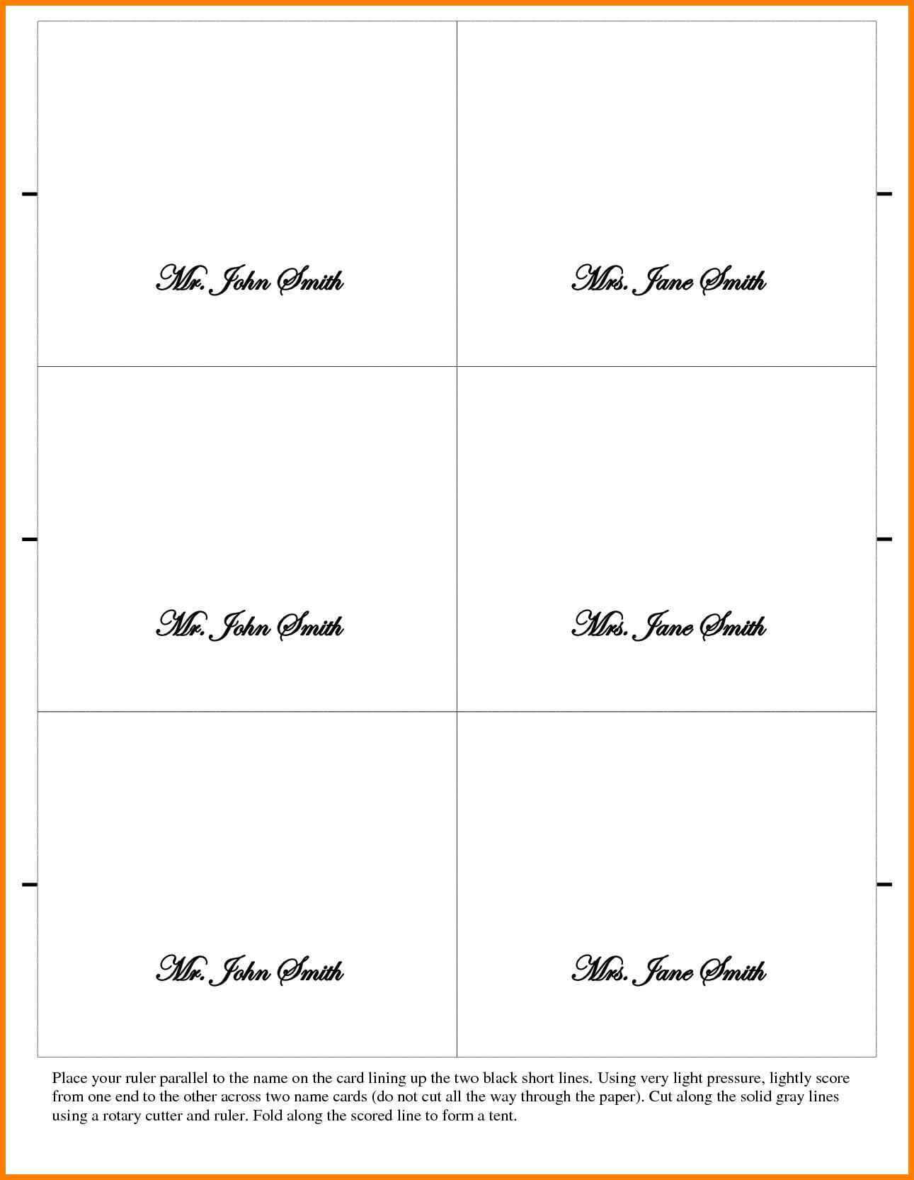 026 Place Cards Template Word Ideas Table Card Tent New Regarding Tent Name Card Template Word