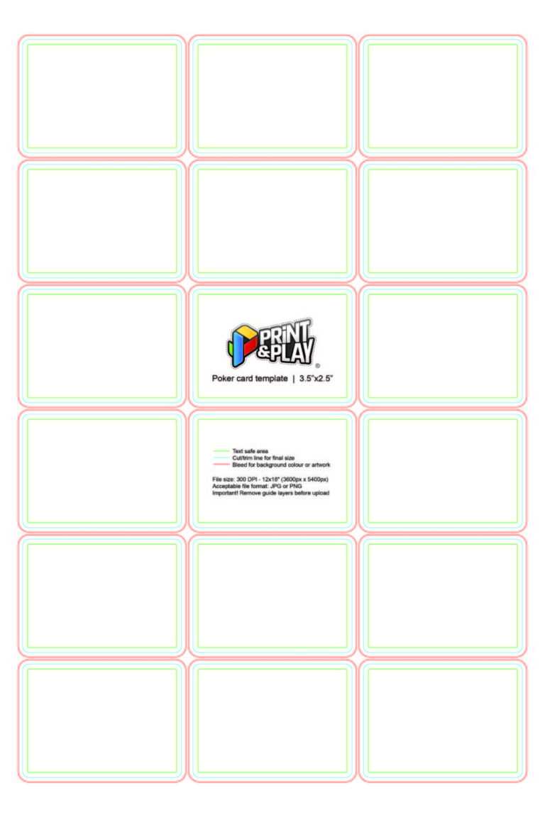 Playing Card Template Word