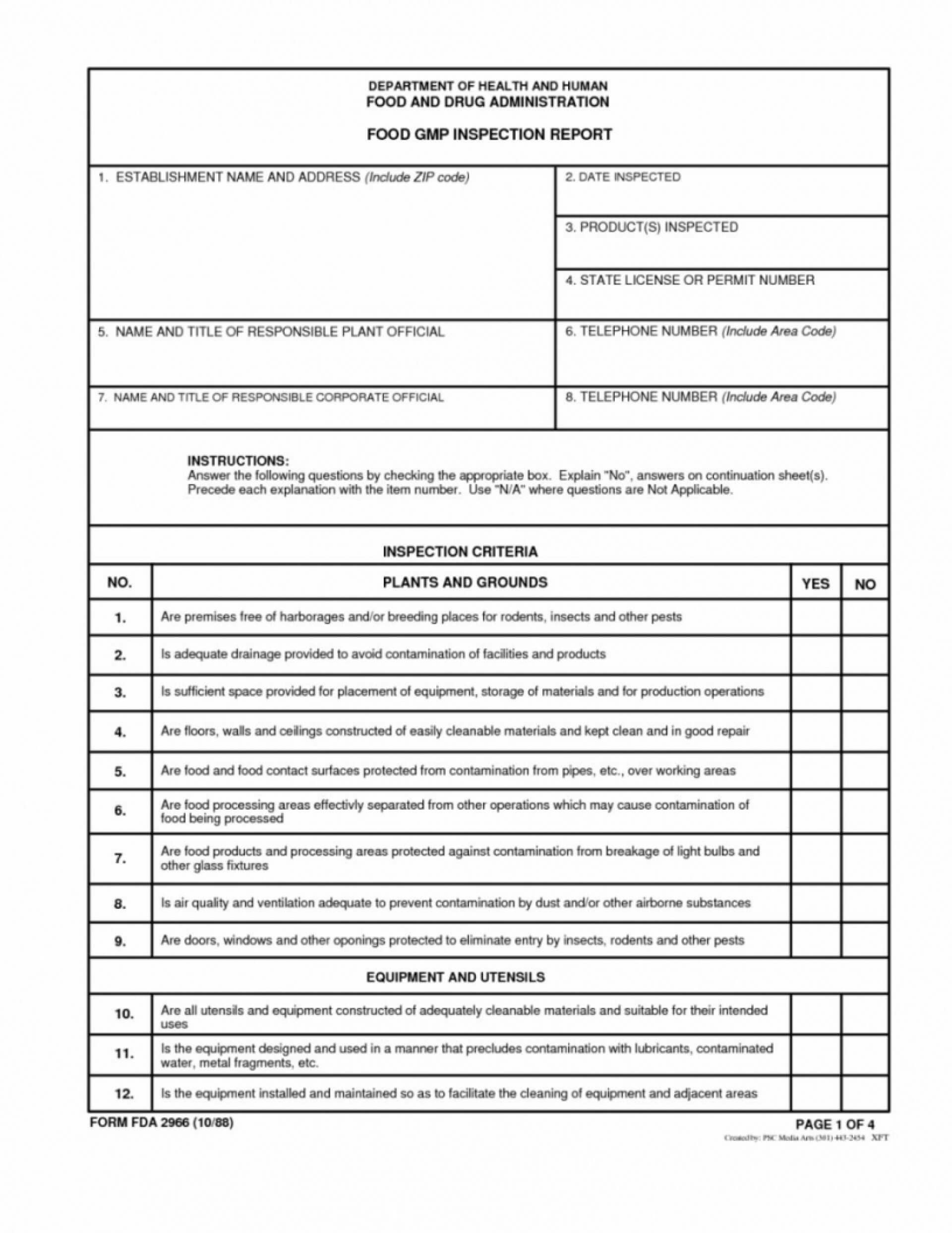 026 Plumbing Page Home Inspection Report Template Astounding Within Gmp Audit Report Template