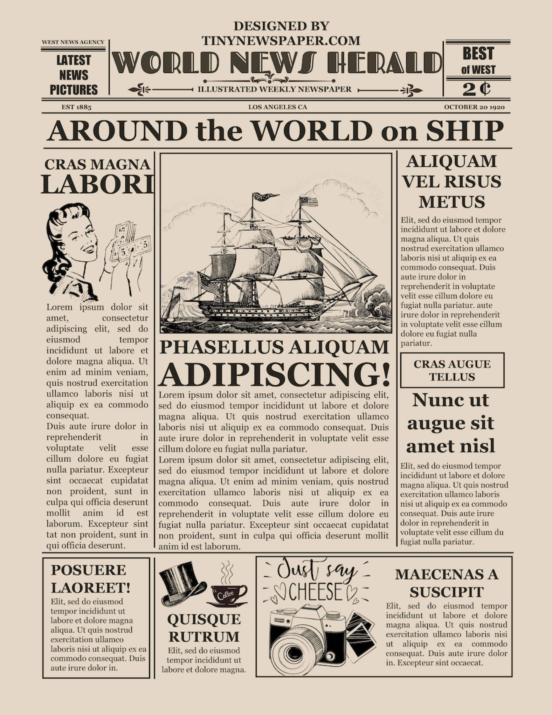 old newspaper template photoshop free