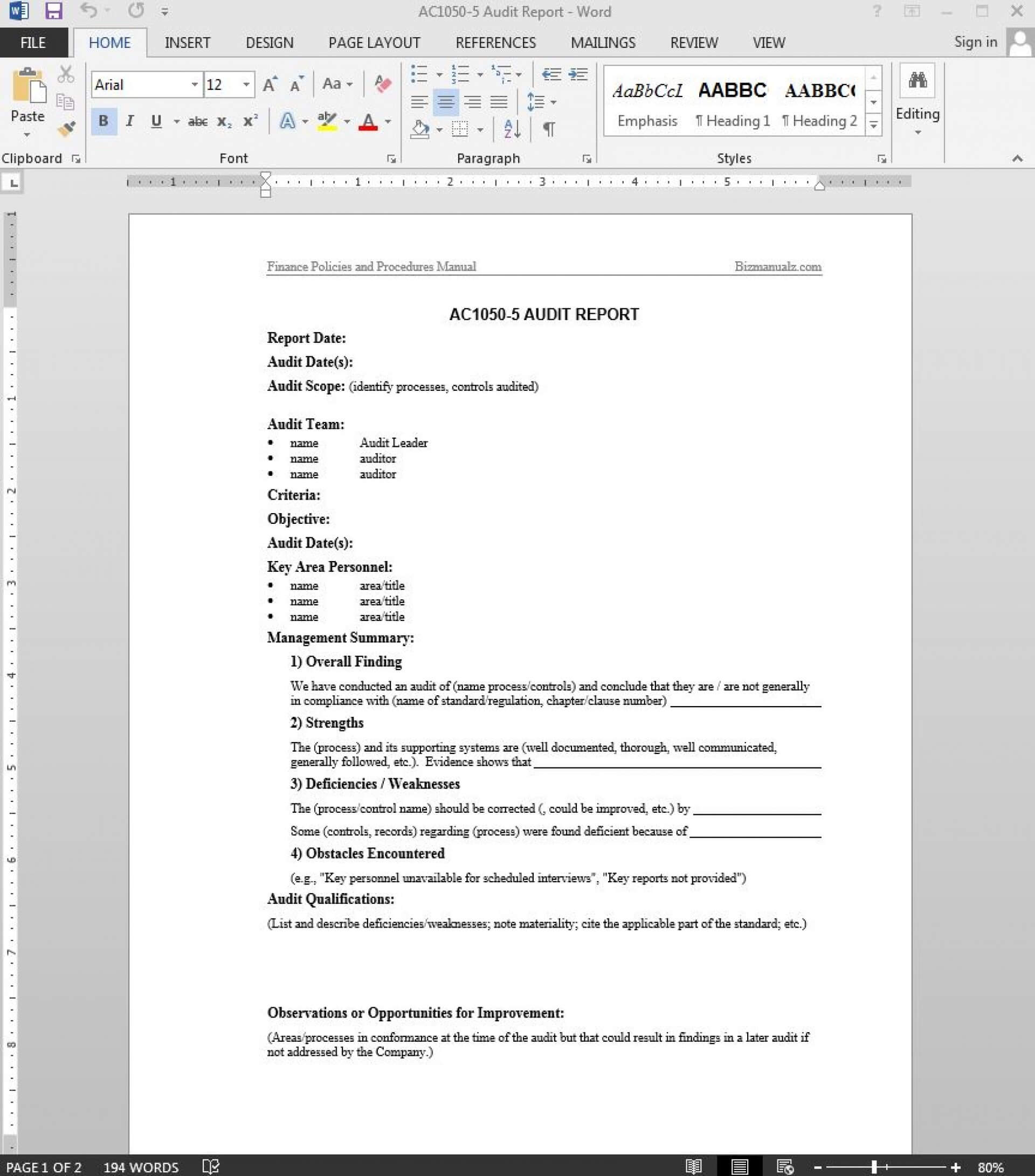 028 Internal Audit Report Template Stupendous Ideas Iia Word With Regard To Template For Audit Report