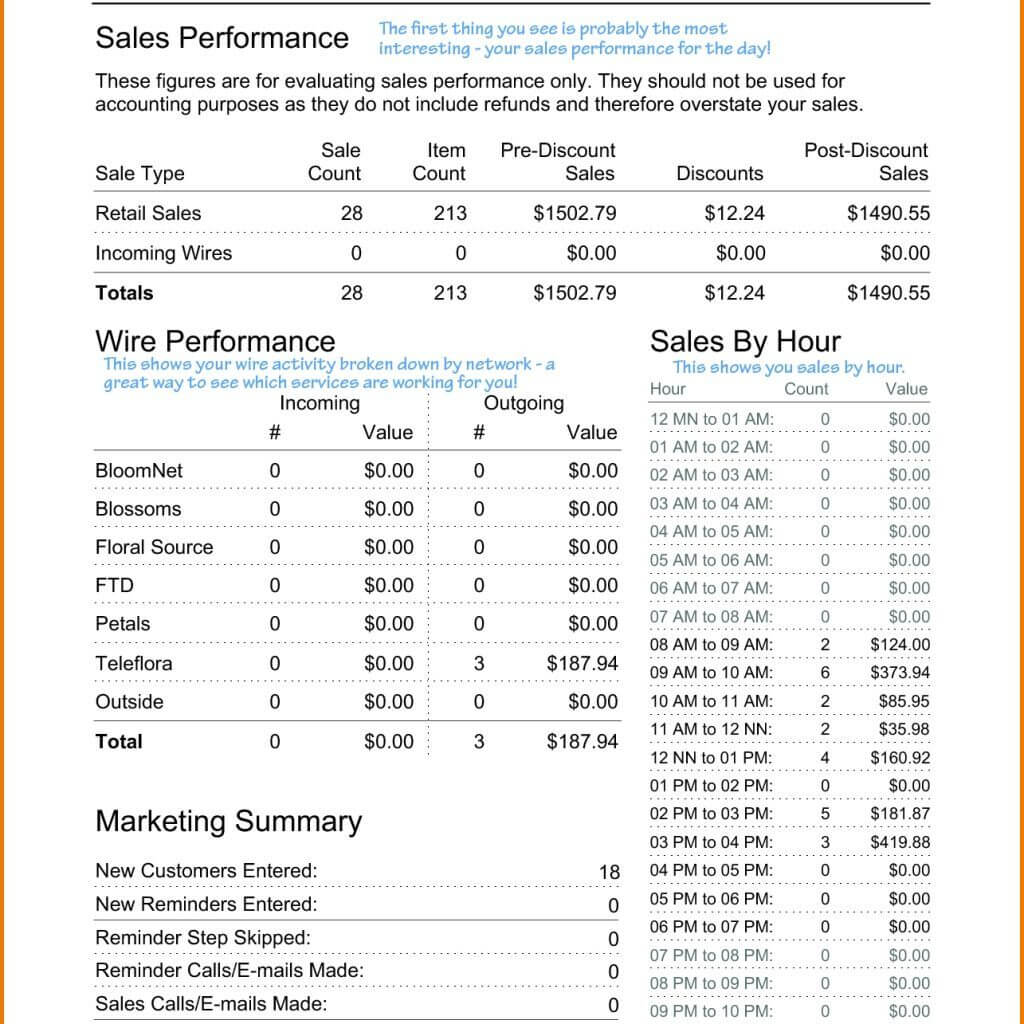 029 Daily Sales Reporte Excel Free Activity Format Gas With Daily Sales Report Template Excel Free