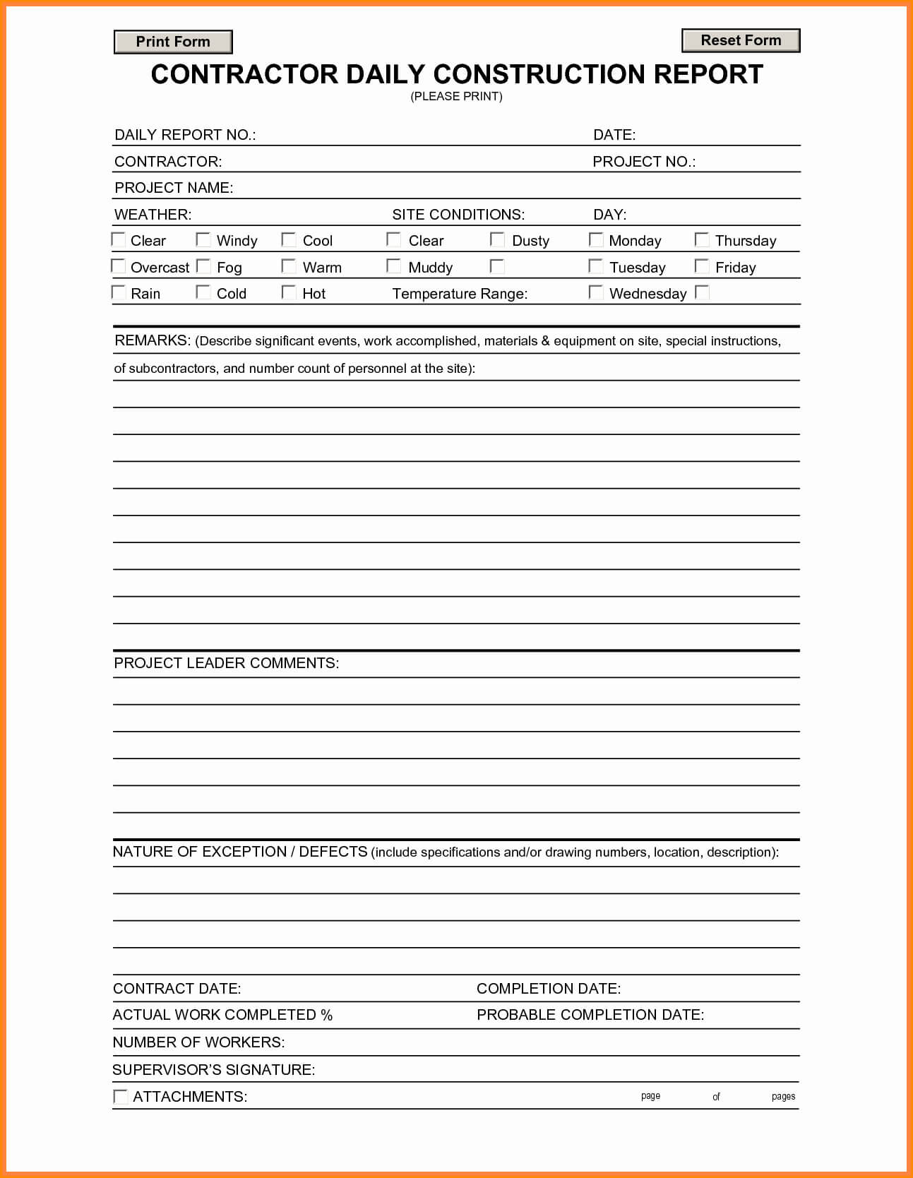 031 Construction Daily Report Template Excel Of Format In Inside Construction Daily Report Template Free