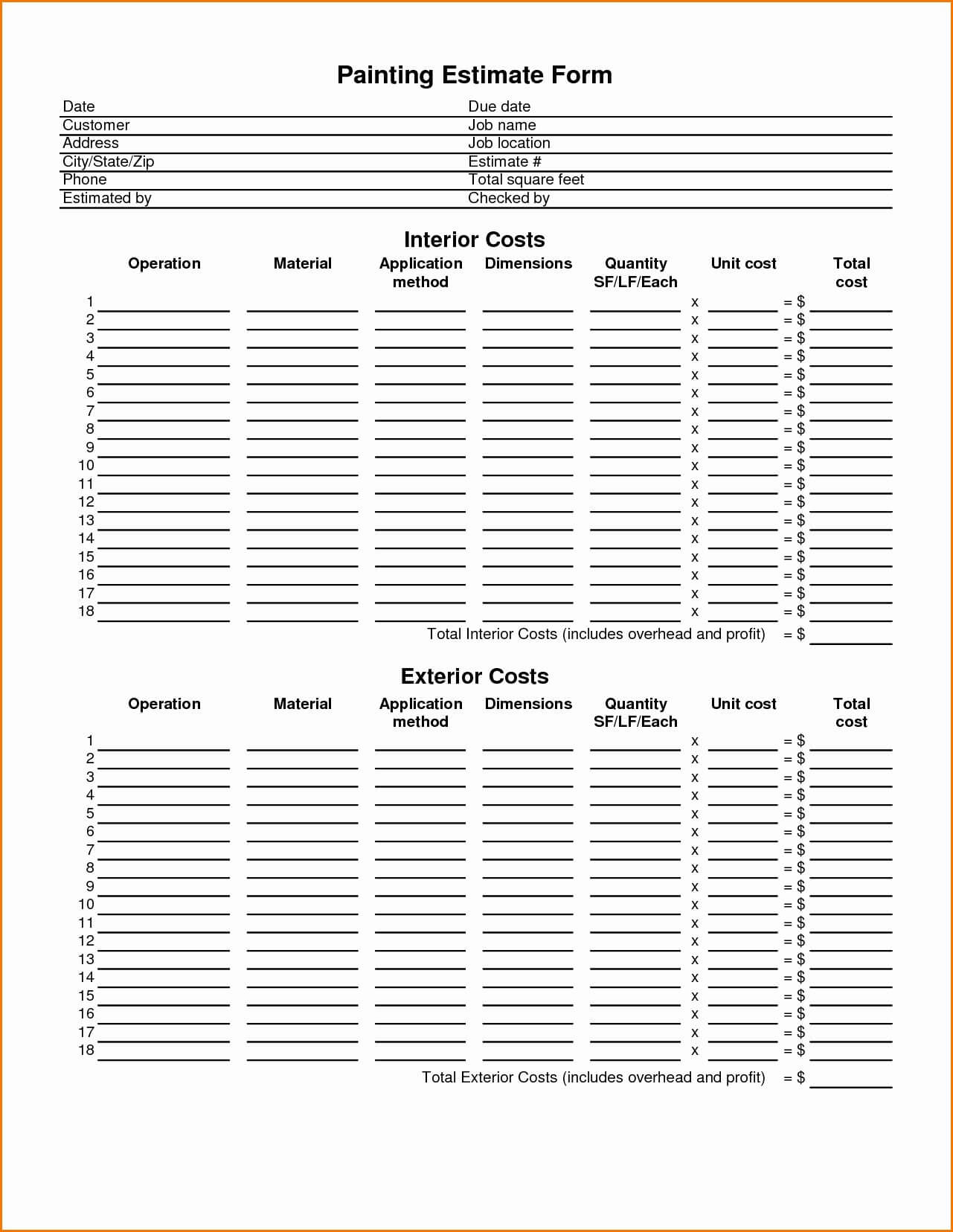 031 Free Job Estimate Template Word Awesome Amandae Of Pertaining To Work Estimate Template Word