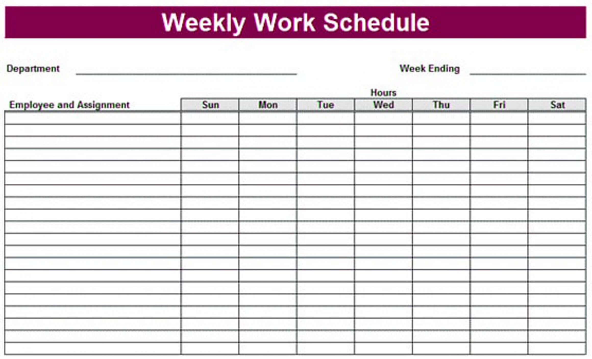 033 Monthly Employee Shift Schedule Template Work Excel And With Blank Monthly Work Schedule Template