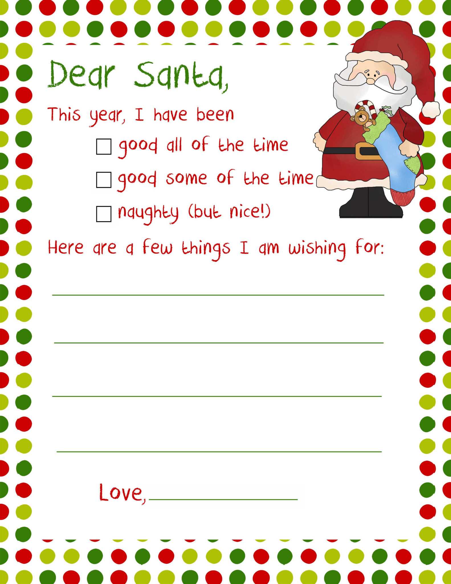 Letter From Santa Template Word