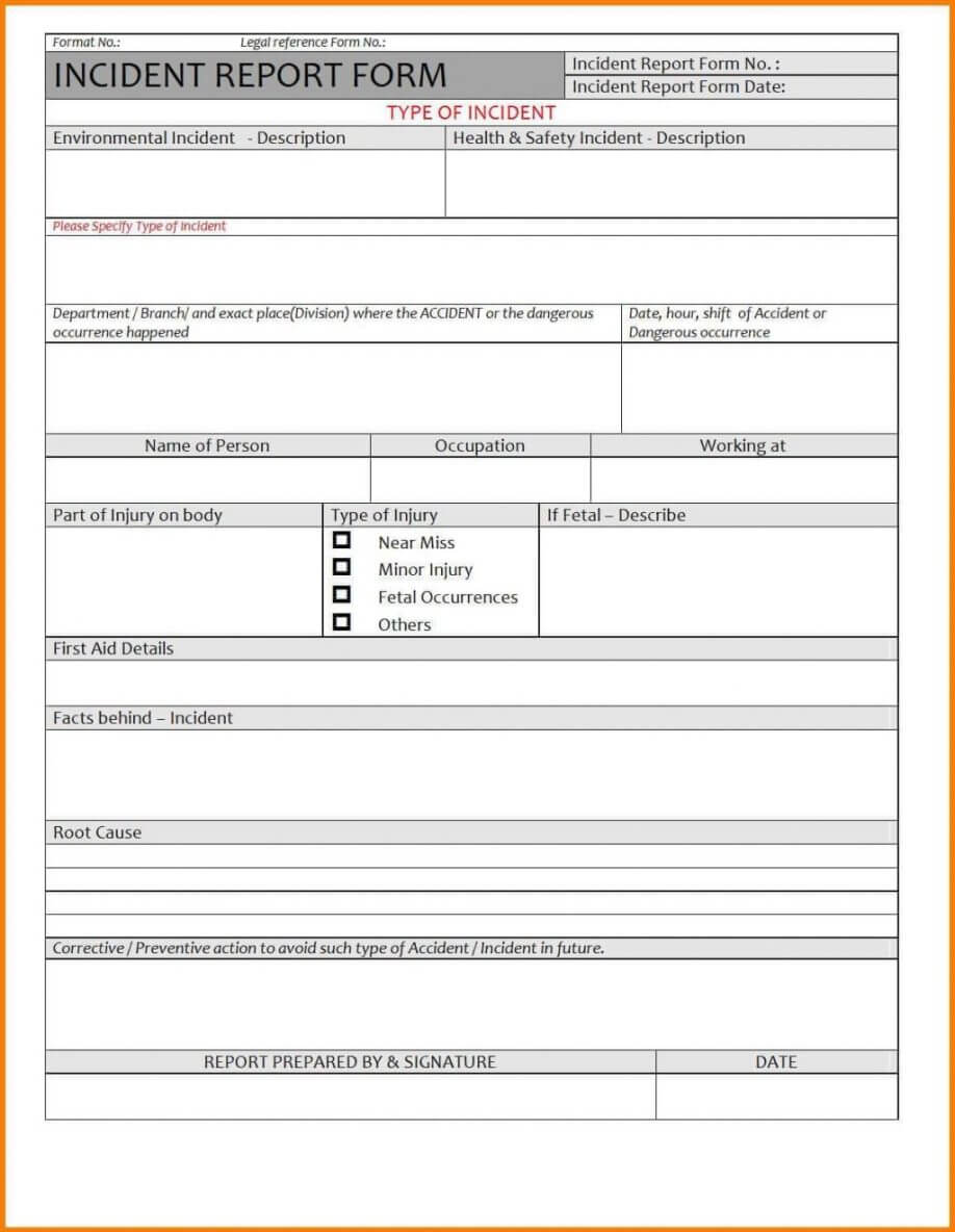 034 Template Ideas Auto Accident Report Form Sample Incident In Ohs Incident Report Template Free