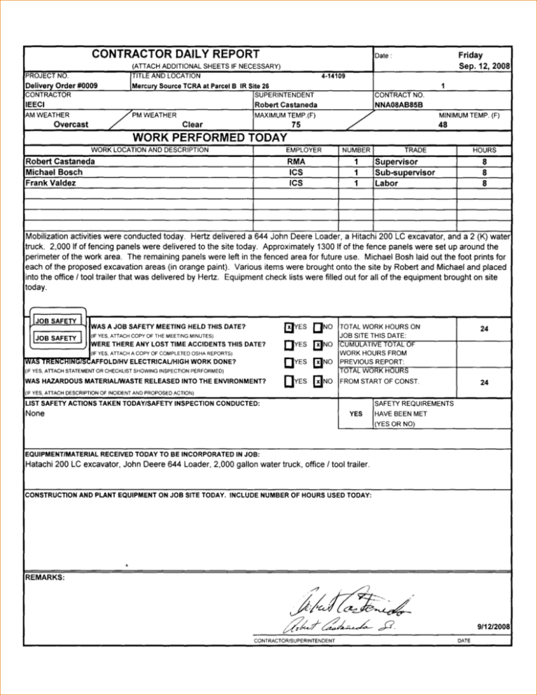 035 Construction Inspection Report Template And Daily Inside Daily 