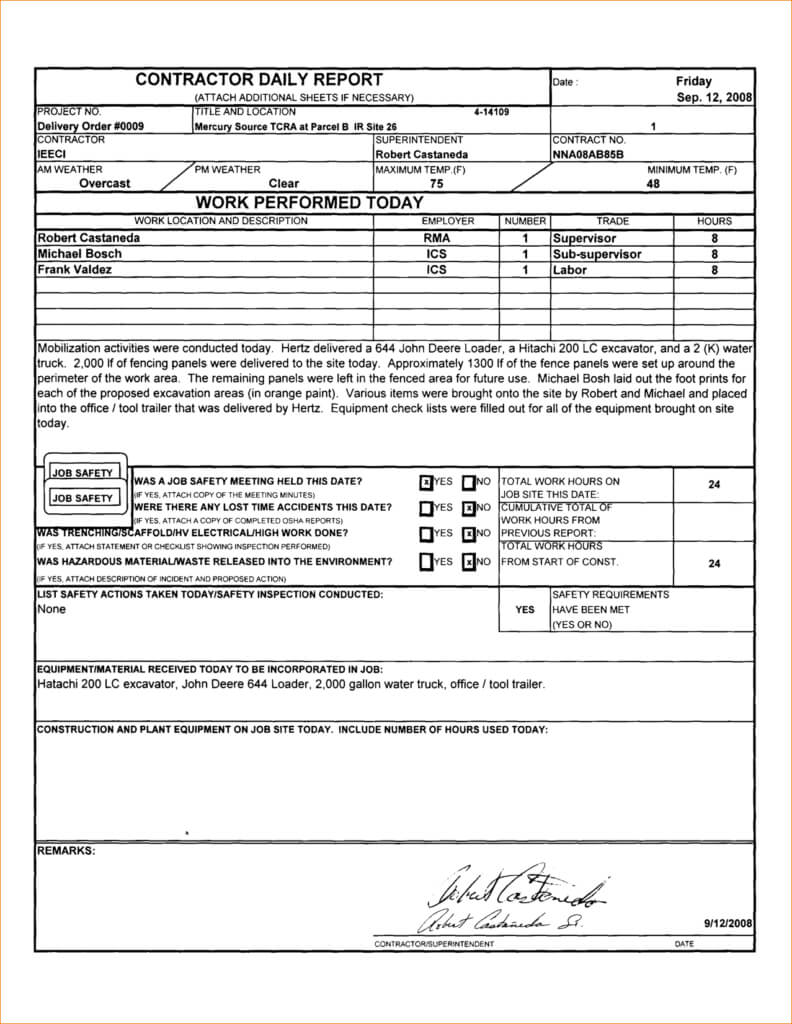 035 Construction Inspection Report Template And Daily Inside Daily Inspection Report Template
