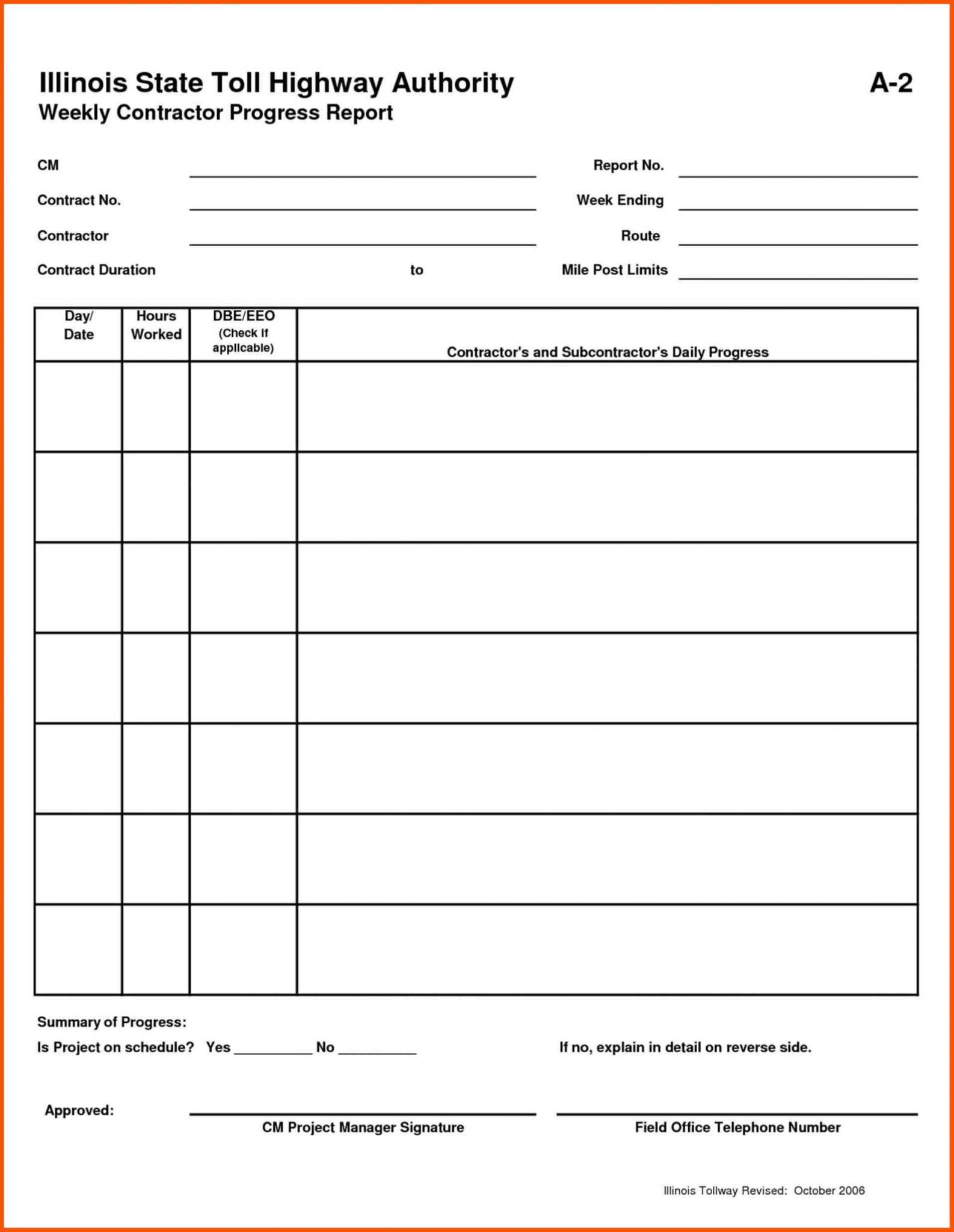 Work Progress Report Template