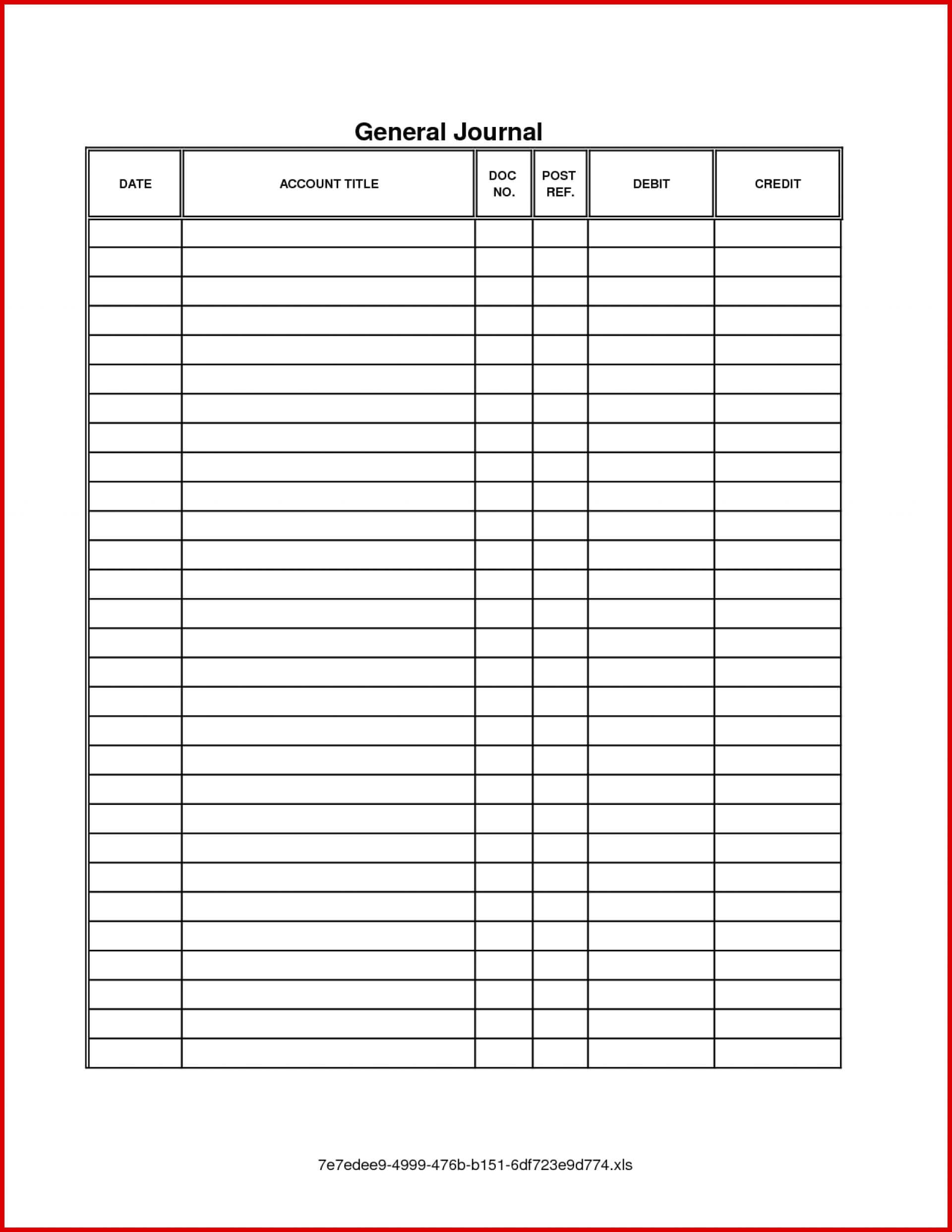 036 Accounting Journal Entry Template Policy And Procedure Within Blank Ledger Template