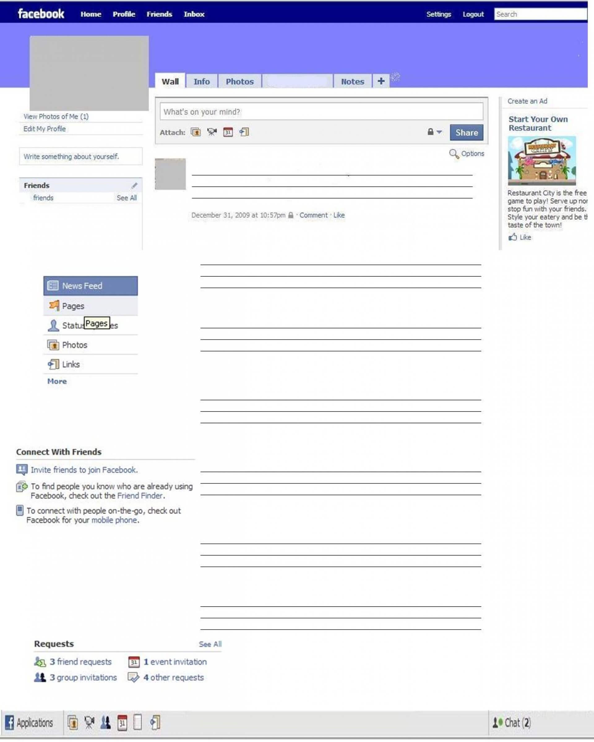 036 Facebook Profile Page Template Incredible Ideas Fb Html5 With Html5 Blank Page Template