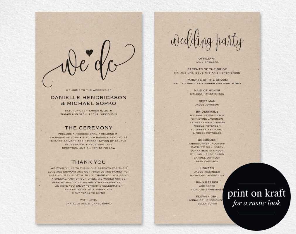 039 Free Printable Wedding Program Templates Word Template Inside Free Printable Wedding Program Templates Word