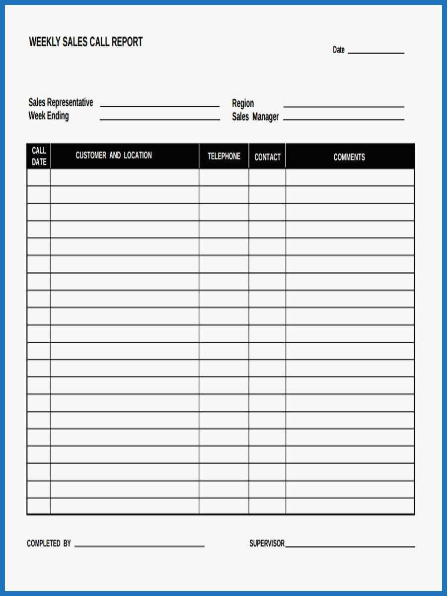 045 Sales Call Reporting Template Weekly Report Marvelous Intended For Sales Rep Call Report Template