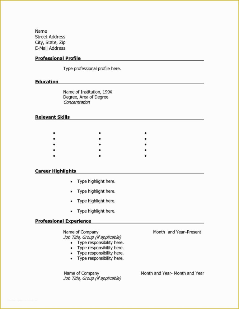 pdf resume template free download