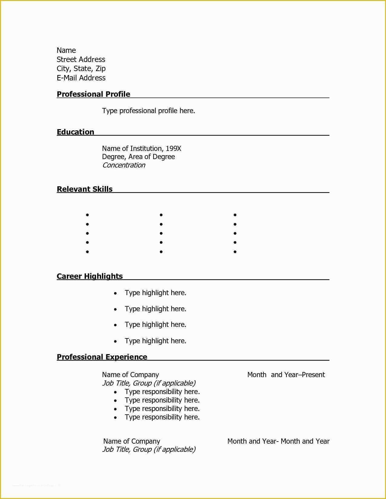 046 Free Resume Templates To Fill In And Print Of New Within Blank Resume Templates For Microsoft Word