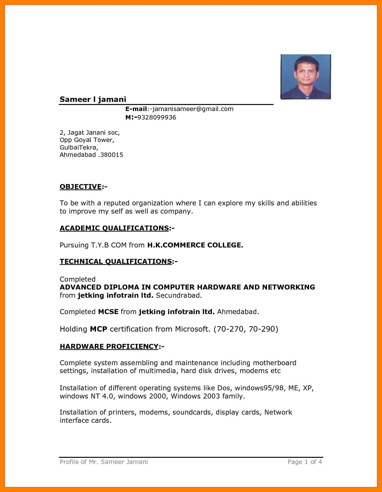 11+ Free Simple Resume Format Download | Marlows Jewellers Pertaining To Simple Resume Template Microsoft Word