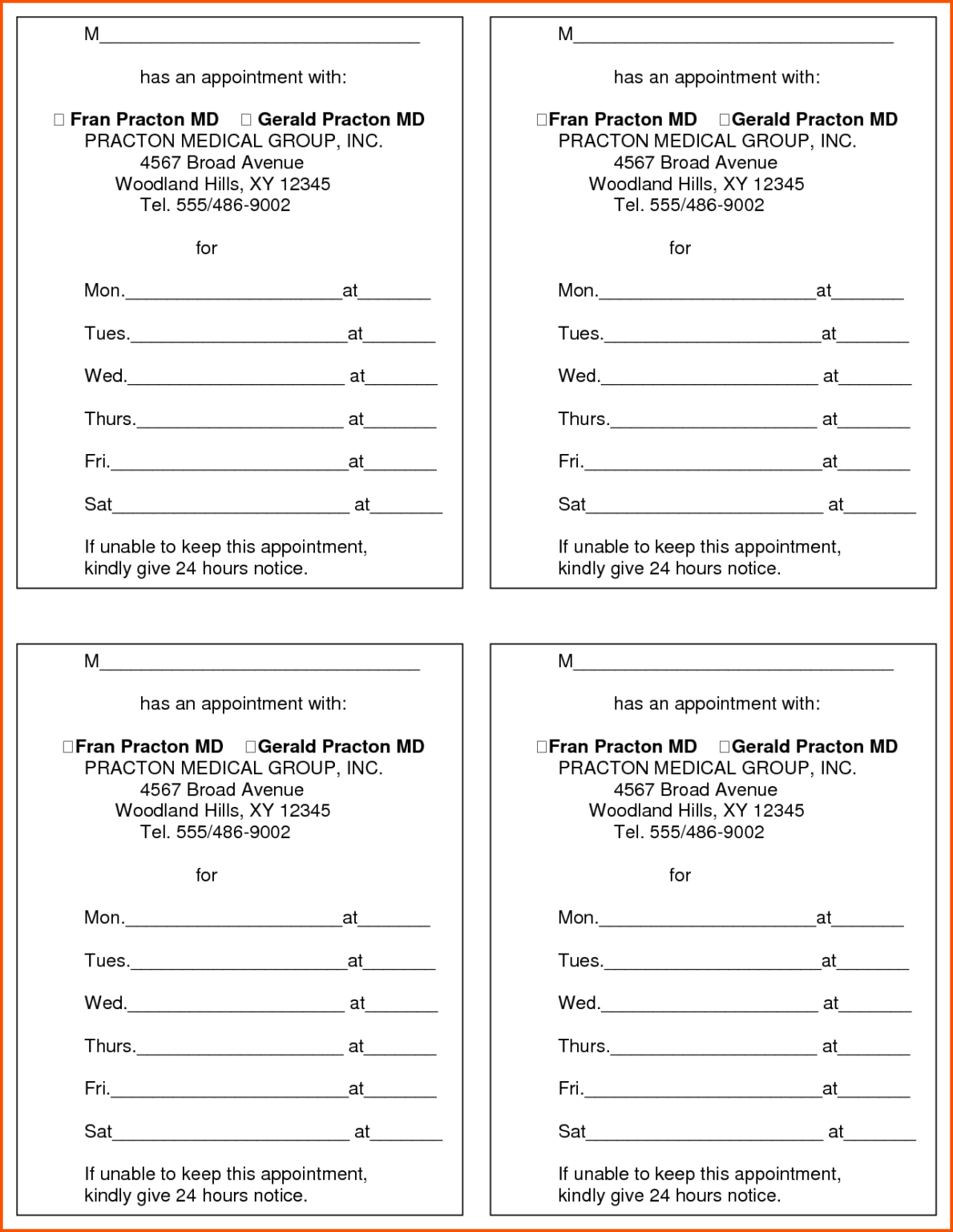 12+ Appointment Cards Survey Template Words Throughout Appointment