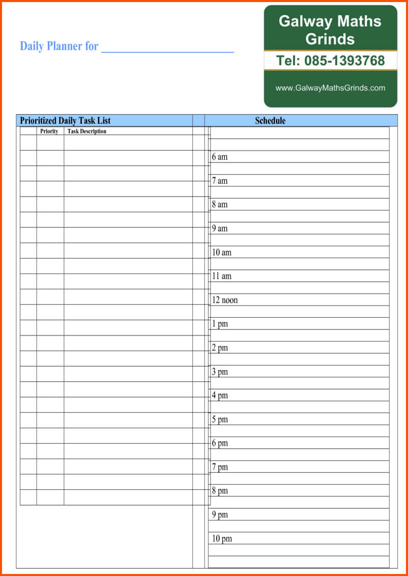 12+ Daily Planner Template Word | Survey Template Words Inside Blank Table Of Contents Template Pdf