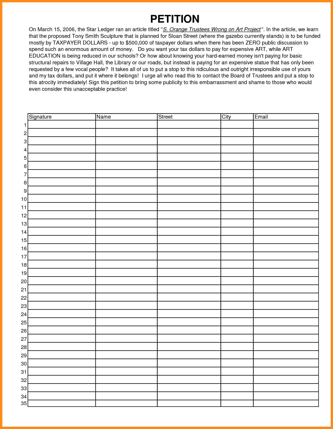 12+ Download Petition Template | Odr2017 For Blank Petition Template