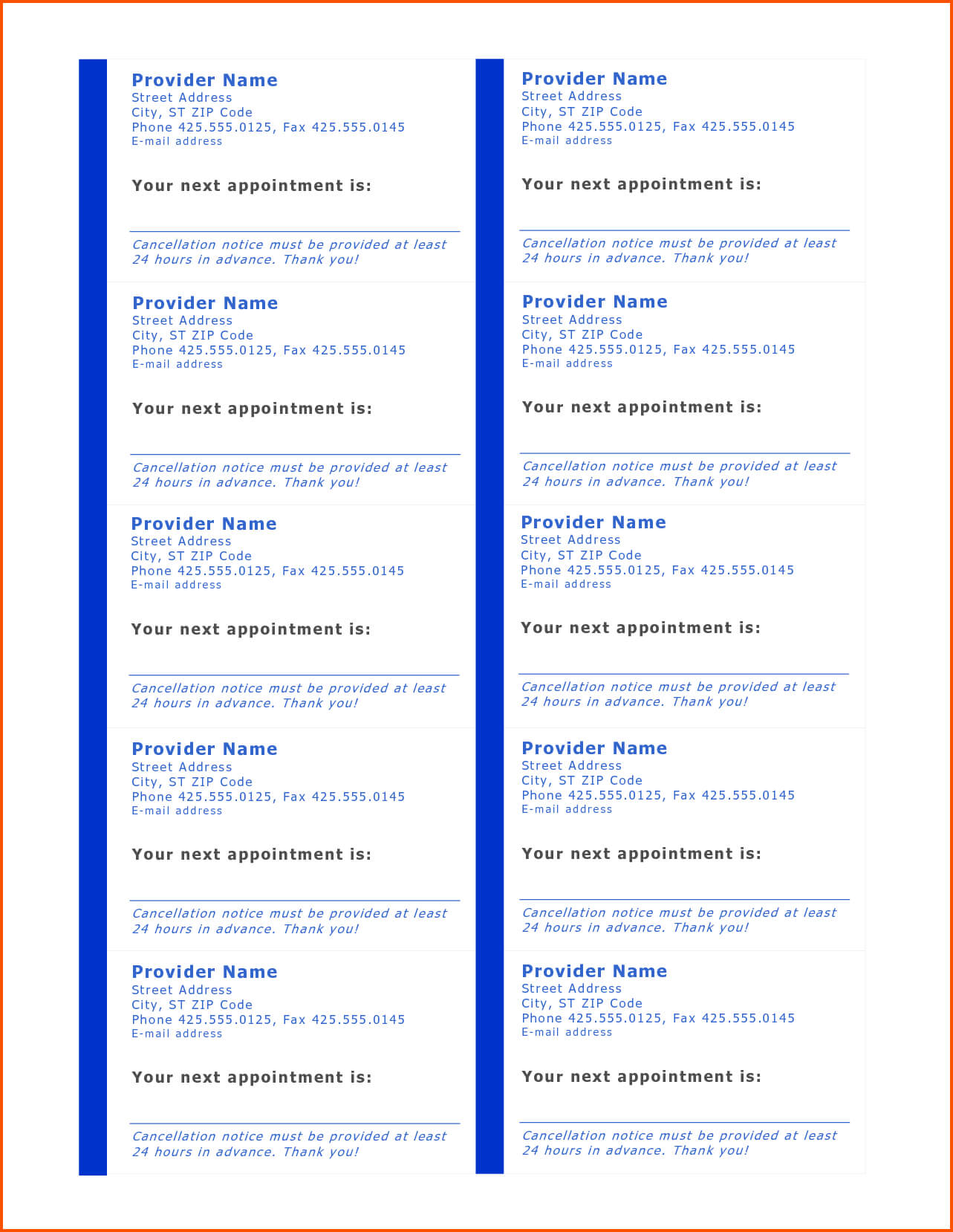 13+ Appointment Cards Template | Survey Template Words With Appointment Card Template Word